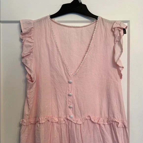 Pink Ruffle Cap Sleeve Dress - Picture 2 of 3